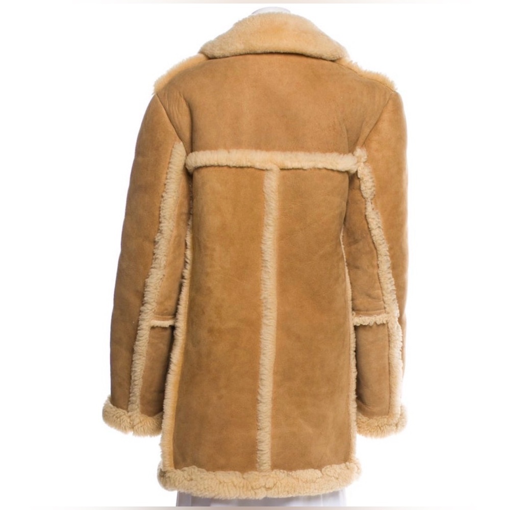 Saks Fifth Avenue brown shearling jacket coat Size 42 - Picture 4 of 17